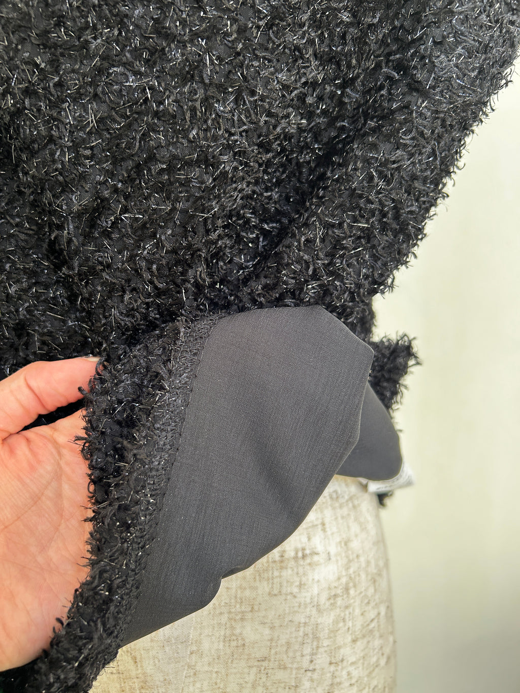 ラメスリーブレストップス（ブラック）