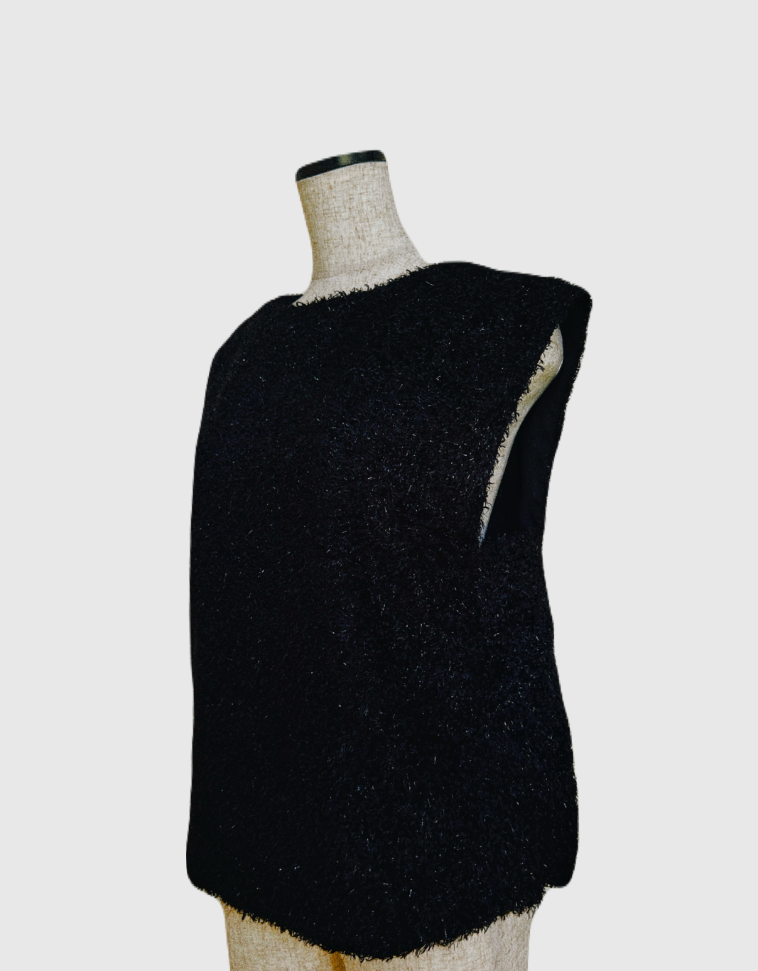 ラメスリーブレストップス（ブラック）