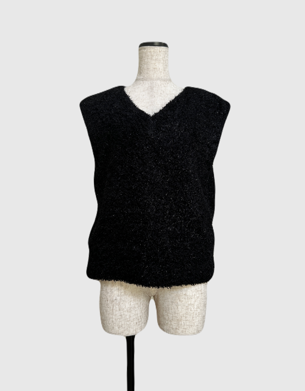 ラメスリーブレストップス（ブラック）