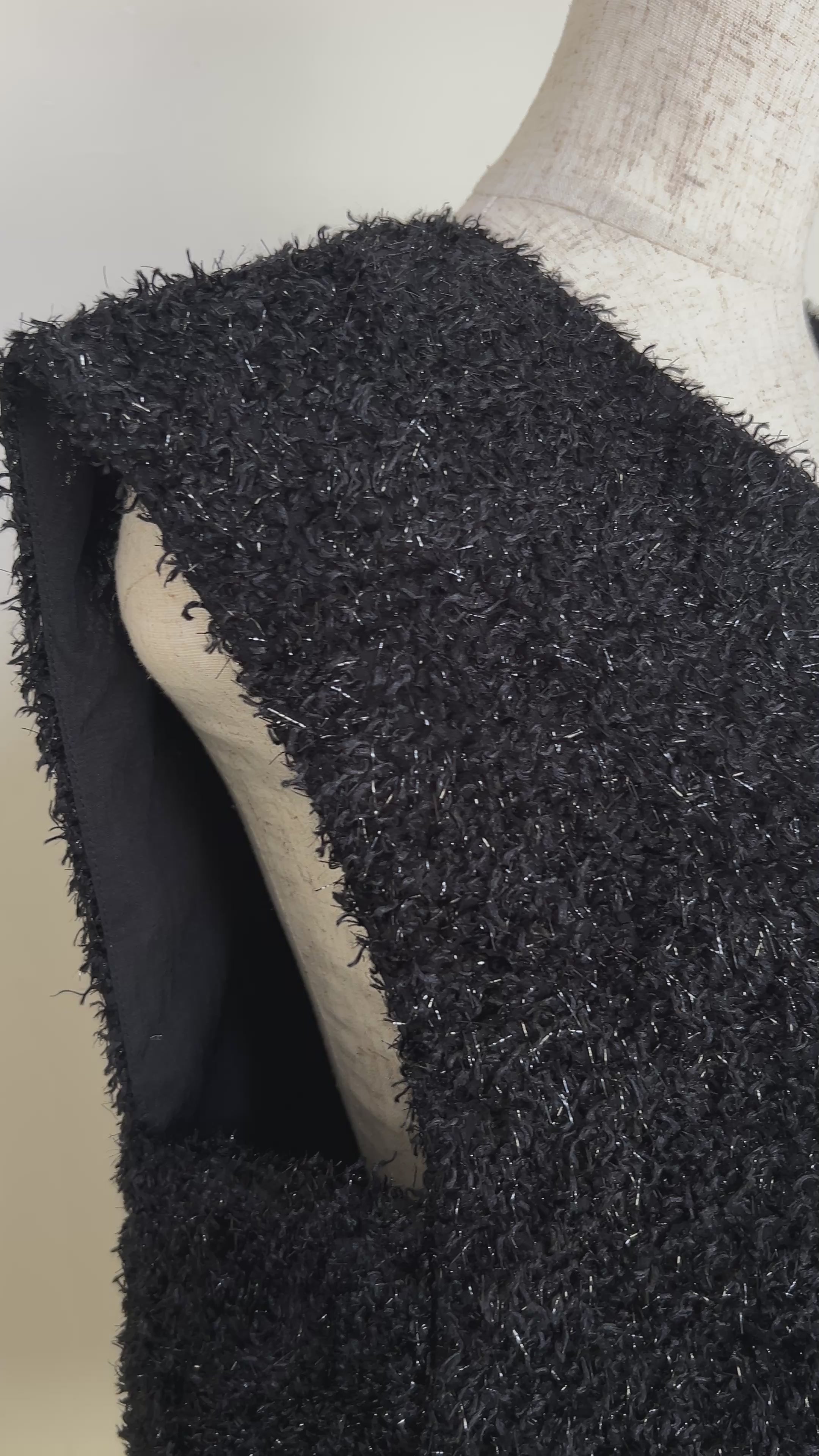 ラメスリーブレストップス（ブラック）